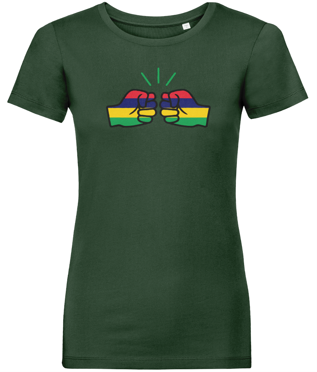 We Run Tings, Mauritius, Women's, Organic Ring Spun Cotton, Contemporary Shaped Fit T-Shirt