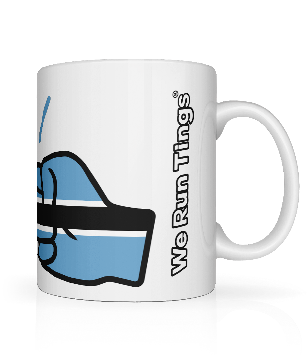 We Run Tings, Botswana, Tea, Coffee Ceramic Mug, Cup, White, 11oz