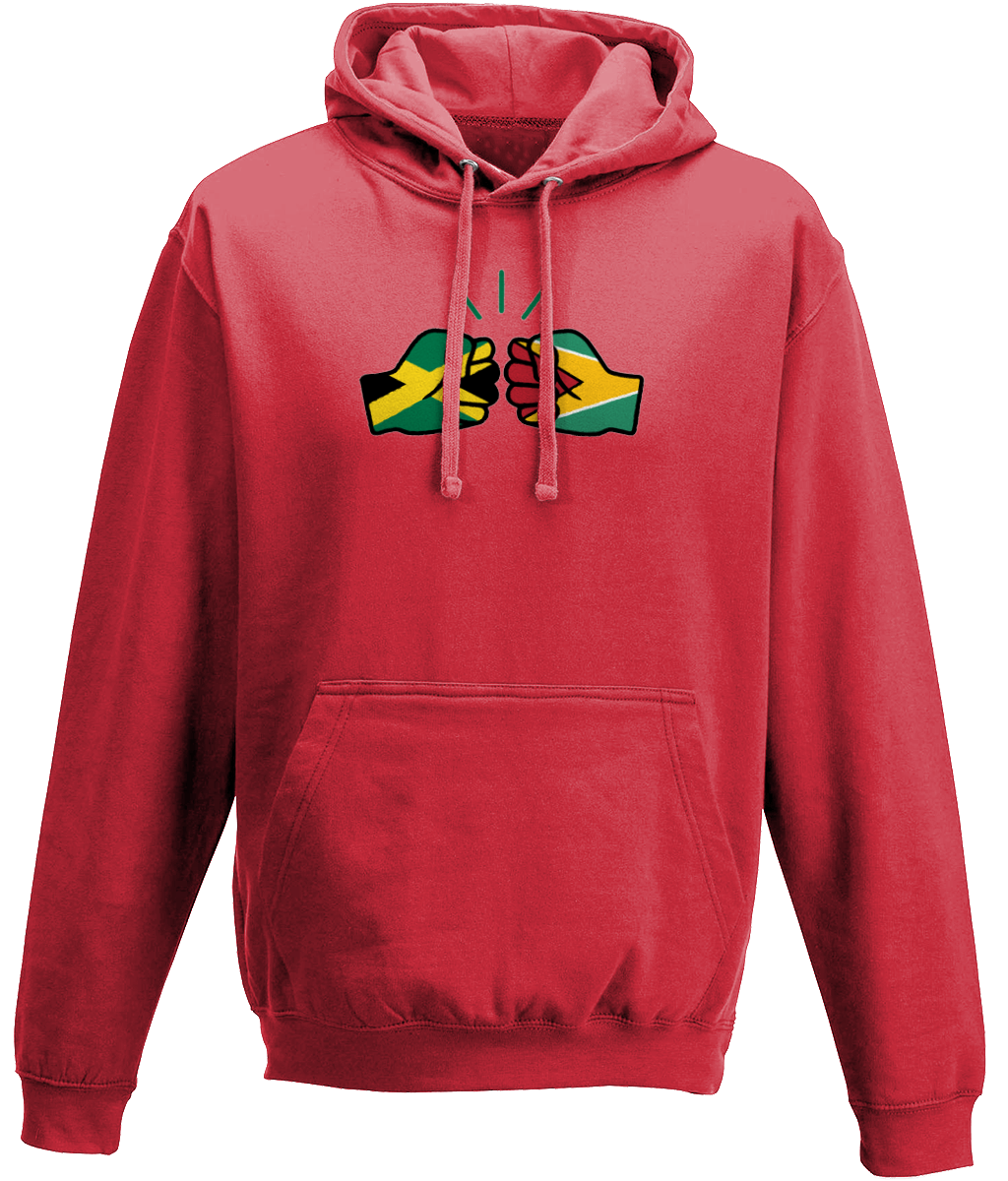 We Run Tings, Jamaica & Guyana, Dual Parentage, Unisex, Pull On Hoodie, Standard, Classic Fit, Green Stripe & Outline