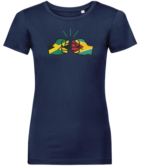 We Run Tings, Jamaica & Guyana Dual Parentage, Women's, Organic Ring Spun Cotton T-Shirt, Outline