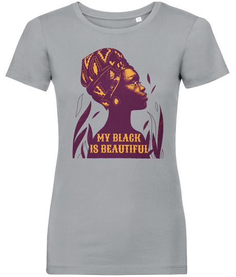 My Black Is Beautiful Women's, Glow, Contemporary Shaped Fit Organic Cotton T-Shirt