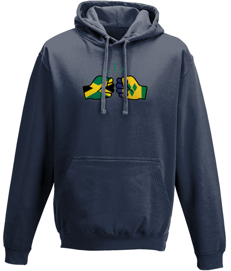 We Run Tings, Jamaica & St. Vincent, Dual Parentage, Unisex, Pull On Hoodie, Standard, Classic Fit, Green Stripe & Outline