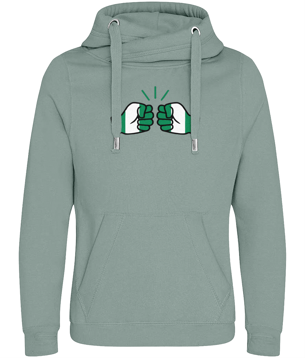 We Run Tings, Nigeria, Unisex, Cotton Crossover Neck Hoodie With Pouch & Thumbholes