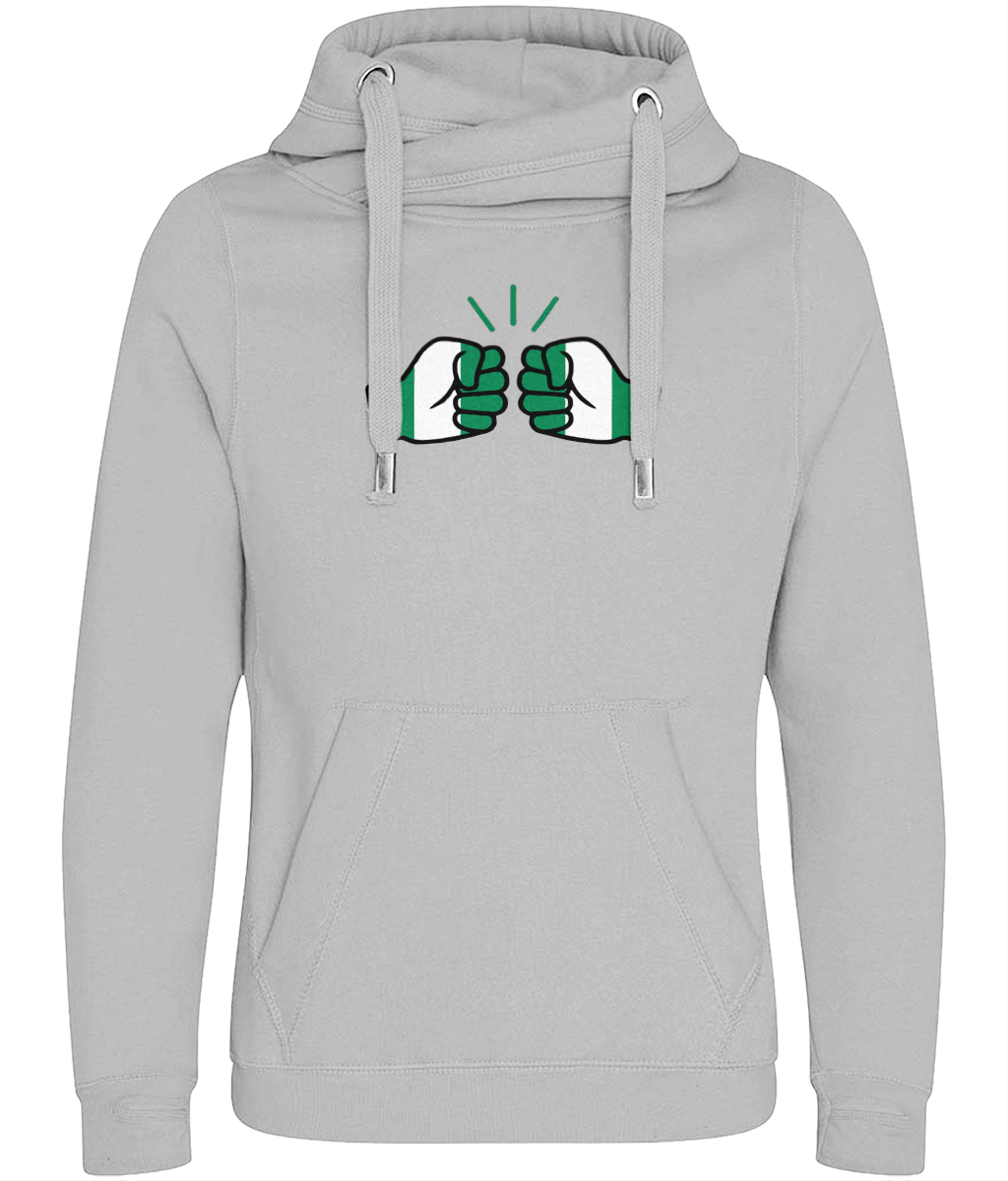 We Run Tings, Nigeria, Unisex, Cotton Crossover Neck Hoodie With Pouch & Thumbholes