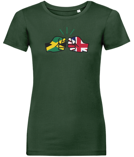 We Run Tings, Jamaica & United Kingdom, Dual Parentage, Women's, Organic Ring Spun Cotton T-Shirt, Outline