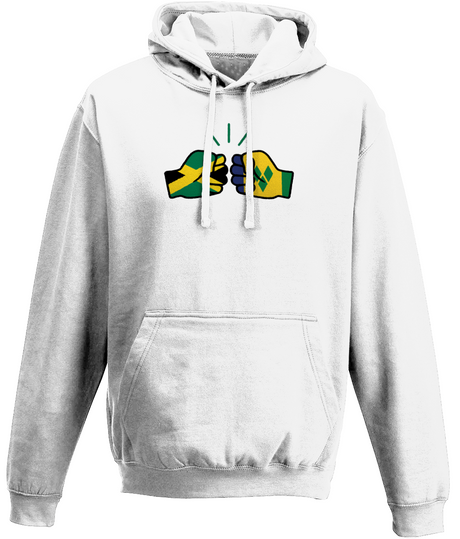 We Run Tings, Jamaica & St. Vincent, Dual Parentage, Unisex, Pull On Hoodie, Standard, Classic Fit, Green Stripe & Outline