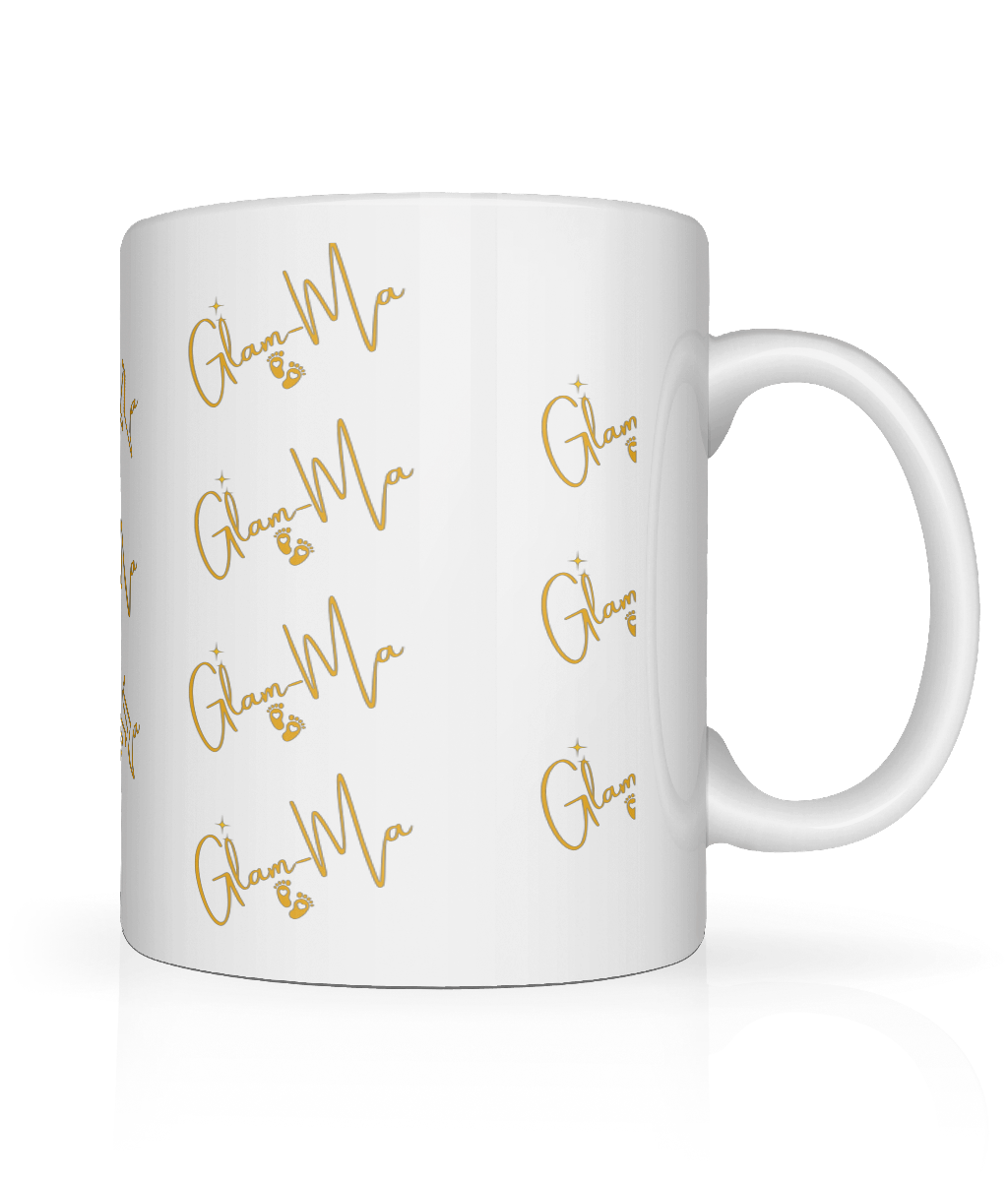 Glam-Ma, Full Wrap Gold Logo Mug