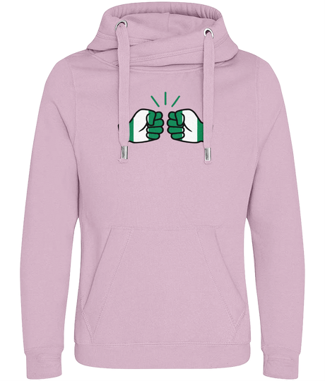 We Run Tings, Nigeria, Unisex, Cotton Crossover Neck Hoodie With Pouch & Thumbholes