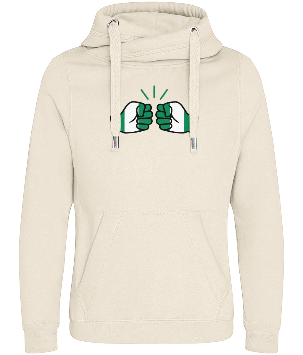 We Run Tings, Nigeria, Unisex, Cotton Crossover Neck Hoodie With Pouch & Thumbholes