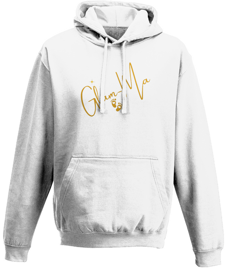 Glam-Ma, Pull On Hoodie, Standard, Classic Fit, Gold Logo