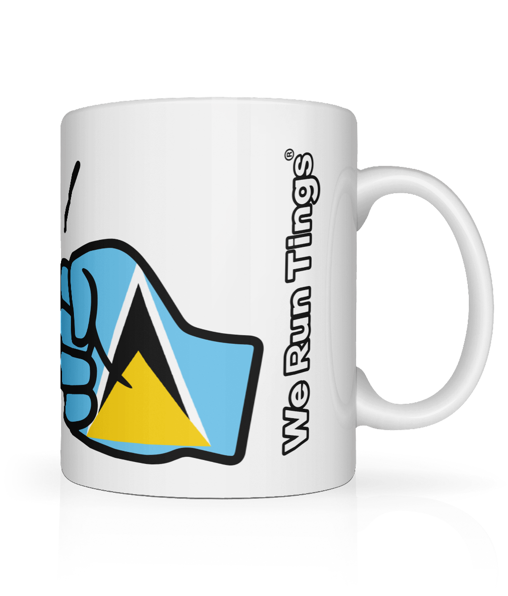 We Run Tings, St. Lucia, Tea, Coffee Ceramic Mug, Cup, White, 11oz