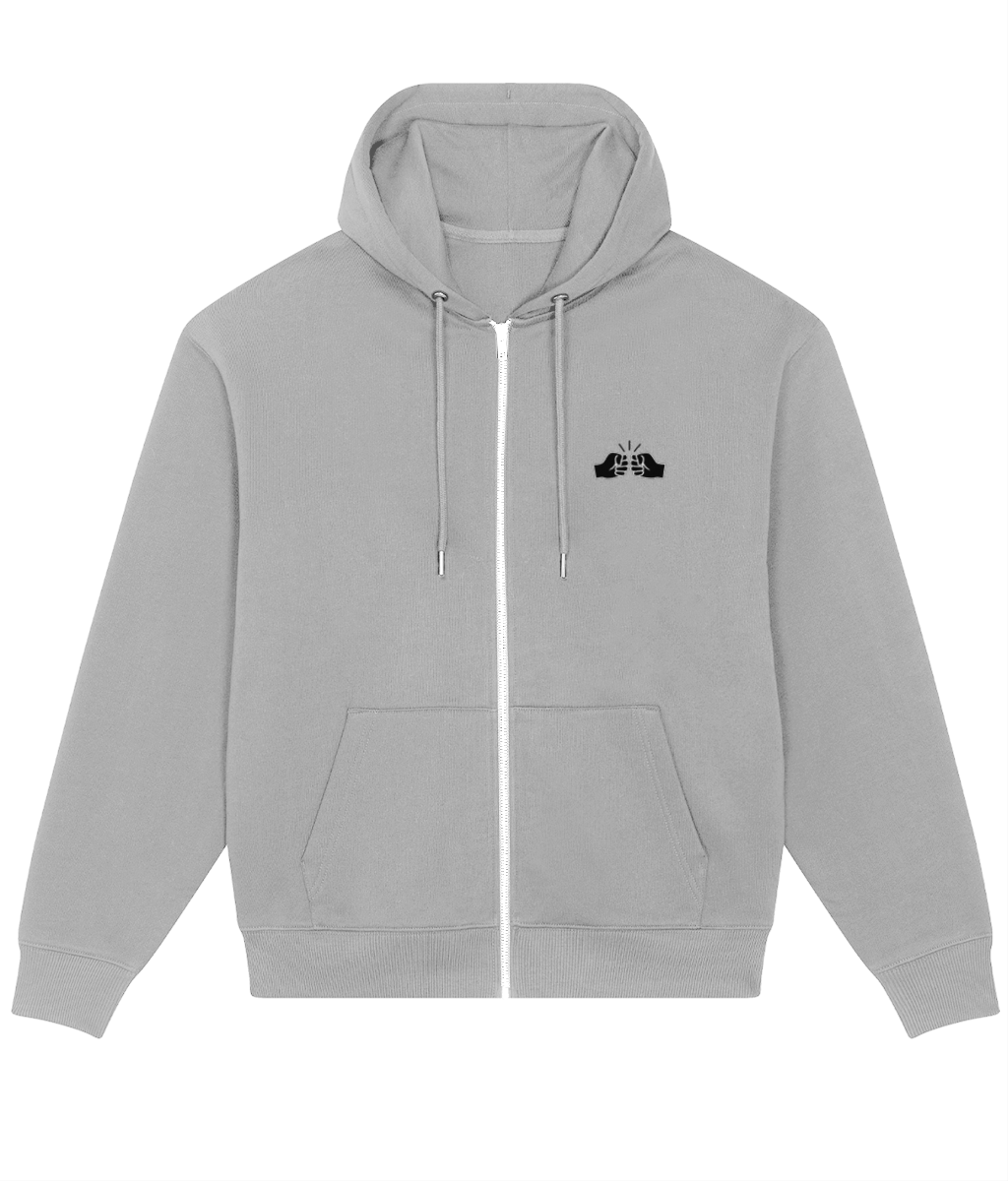 We Run Tings, Original, Men's Full-Zip Badda Hoodie, Relaxed Fit, Black Block Logo