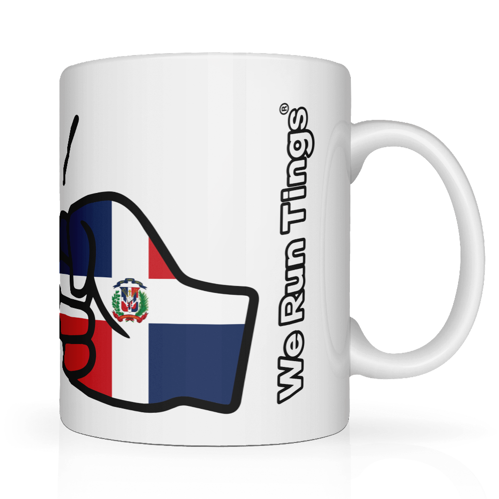 We Run Tings, Dominican Republic Mug Tea, coffee white mug ceramic side view
