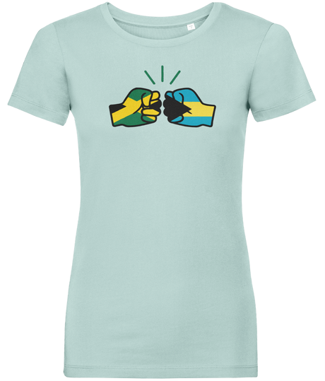 We Run Tings, Jamaica & Bahamas, Dual Parentage, Women's, Organic Ring Spun Cotton T-Shirt, Outline