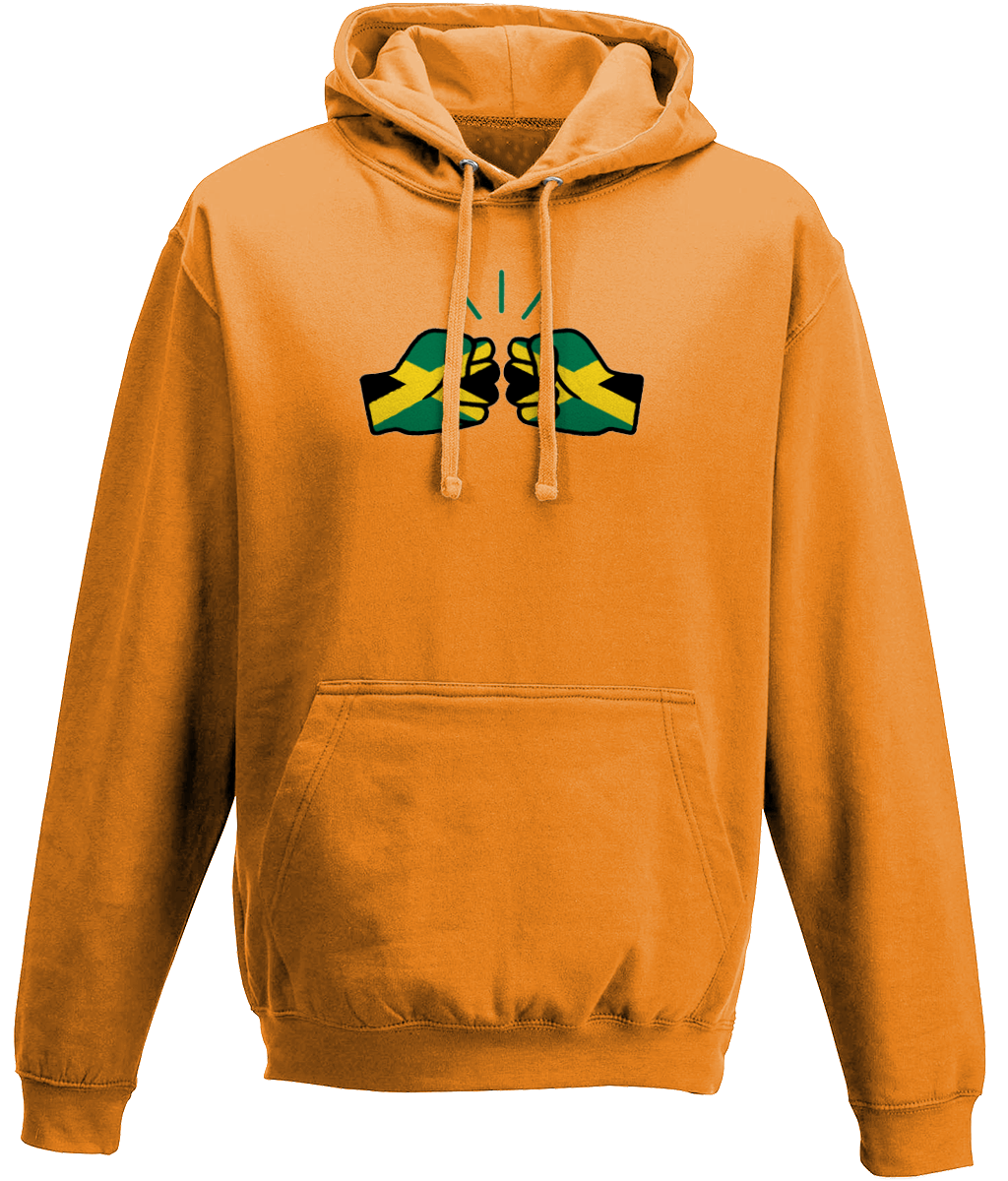 We Run Tings, Jamaica, Unisex, Pull On Hoodie, Standard, Classic Fit, Green Stripe & Outline