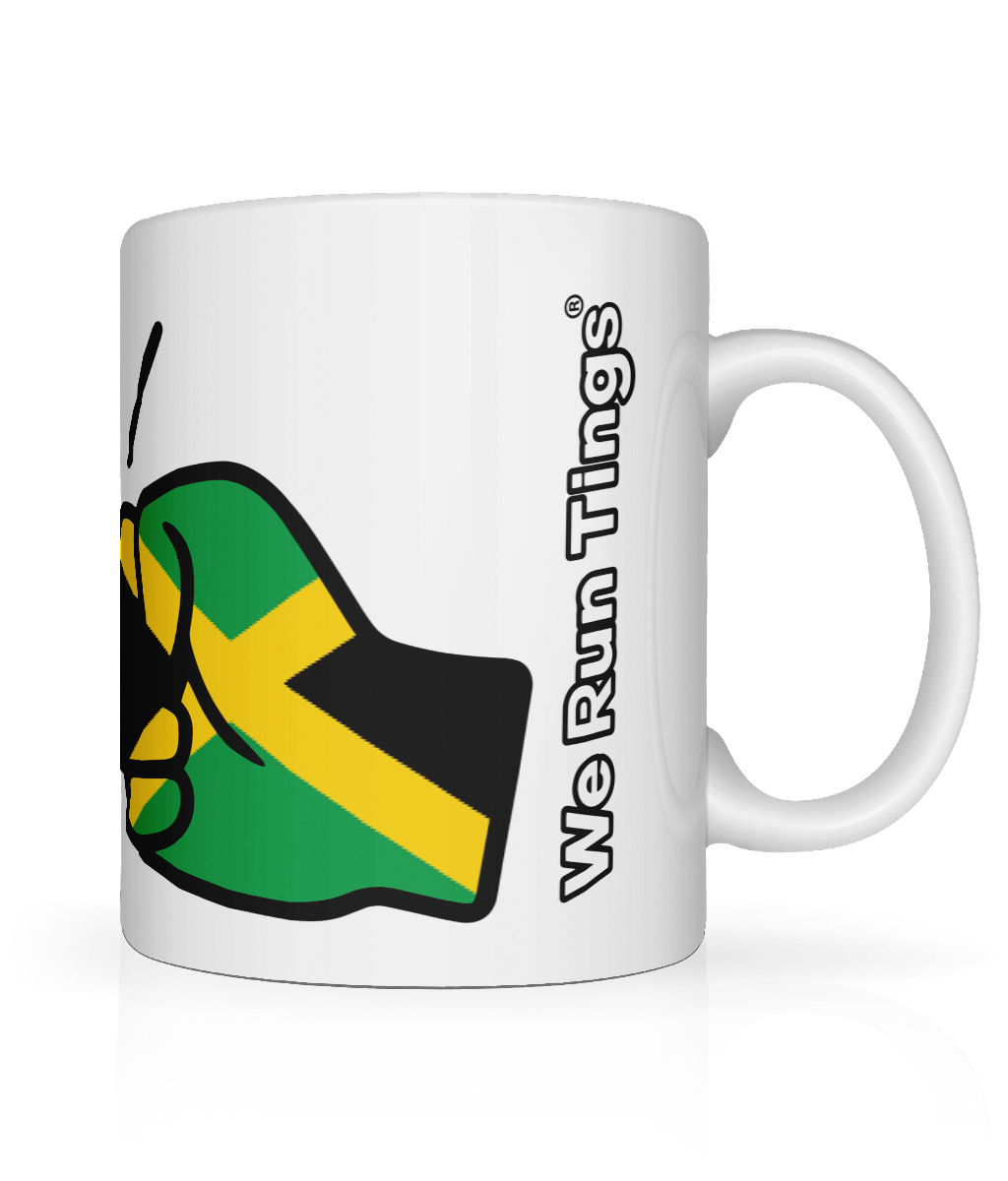 We Run Tings, Jamaica, Women's, Organic Ring Spun Cotton T-Shirt, Outline & Ceramic Mug Bundle