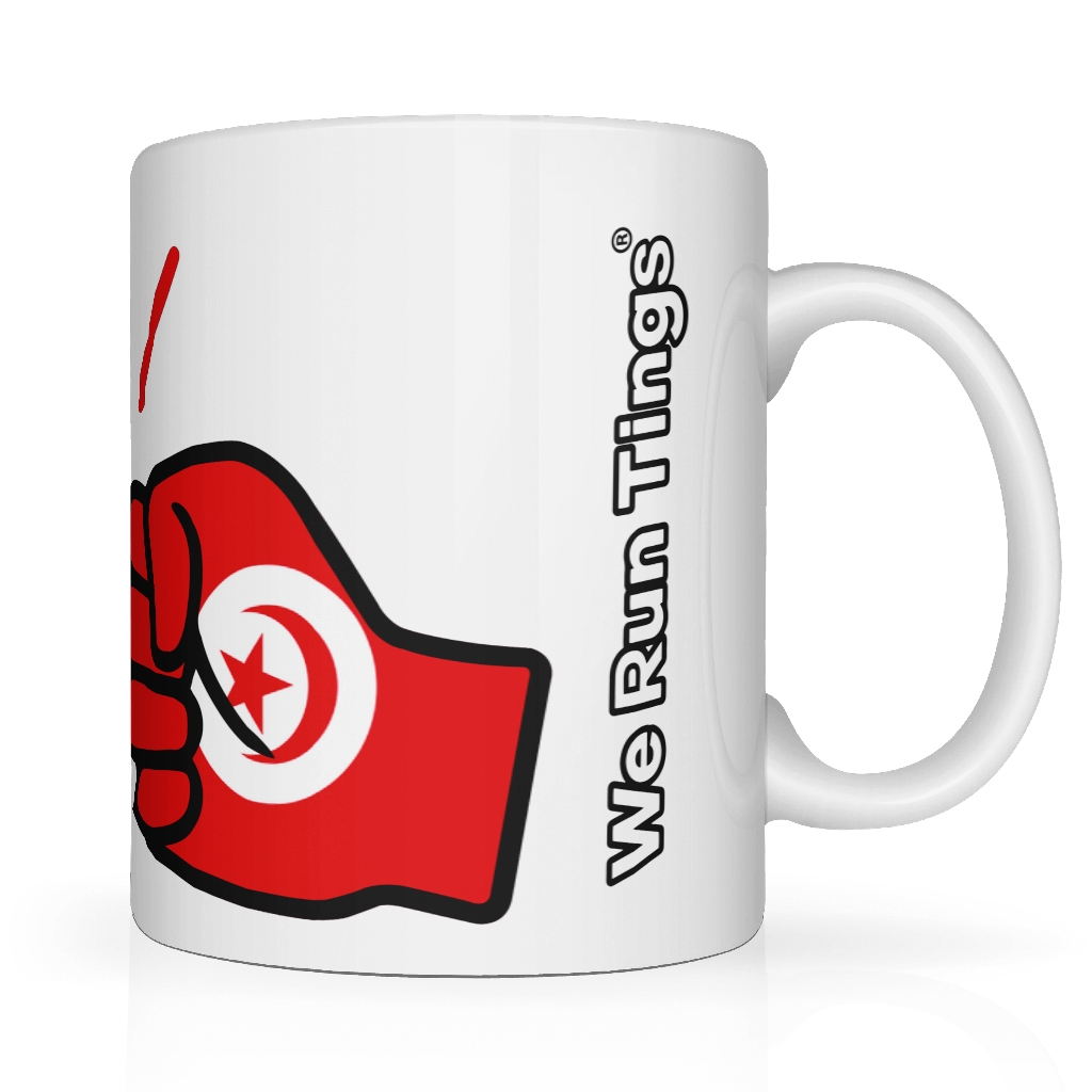 Tunisia ceramic mug 11oz with flag design glossy white coffee tea cup