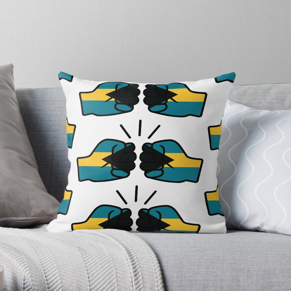 We Run Tings, Bahamas, Throw, Pillow, Cushion, White, 40 x 40cm