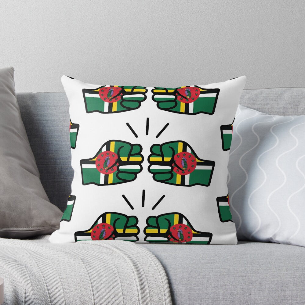 We Run Tings, Dominica, Throw, Pillow, Cushion, White, 40 x 40cm