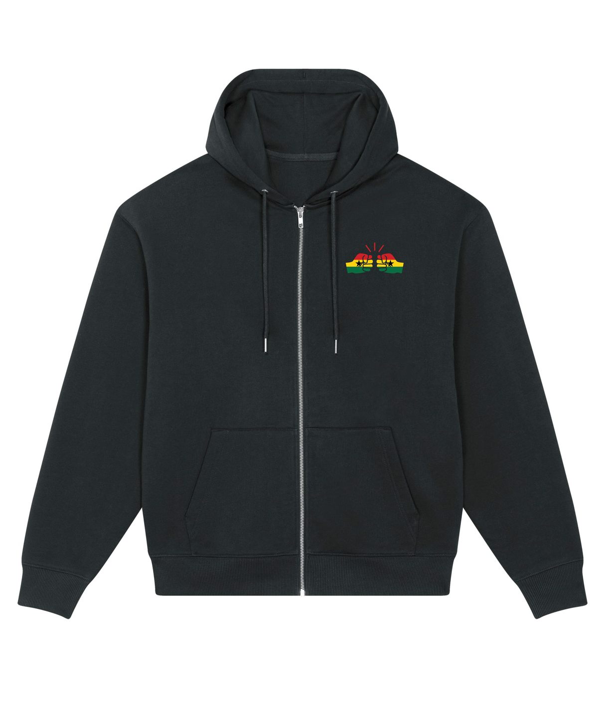 We Run Tings, Ghana, Men's, Badda Patriotic Hoodie, Full-Zip  Relaxed Fit