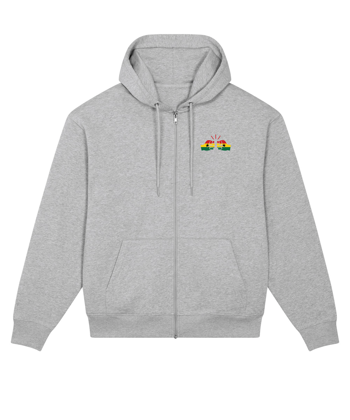 We Run Tings, Ghana, Men's, Badda Patriotic Hoodie, Full-Zip  Relaxed Fit