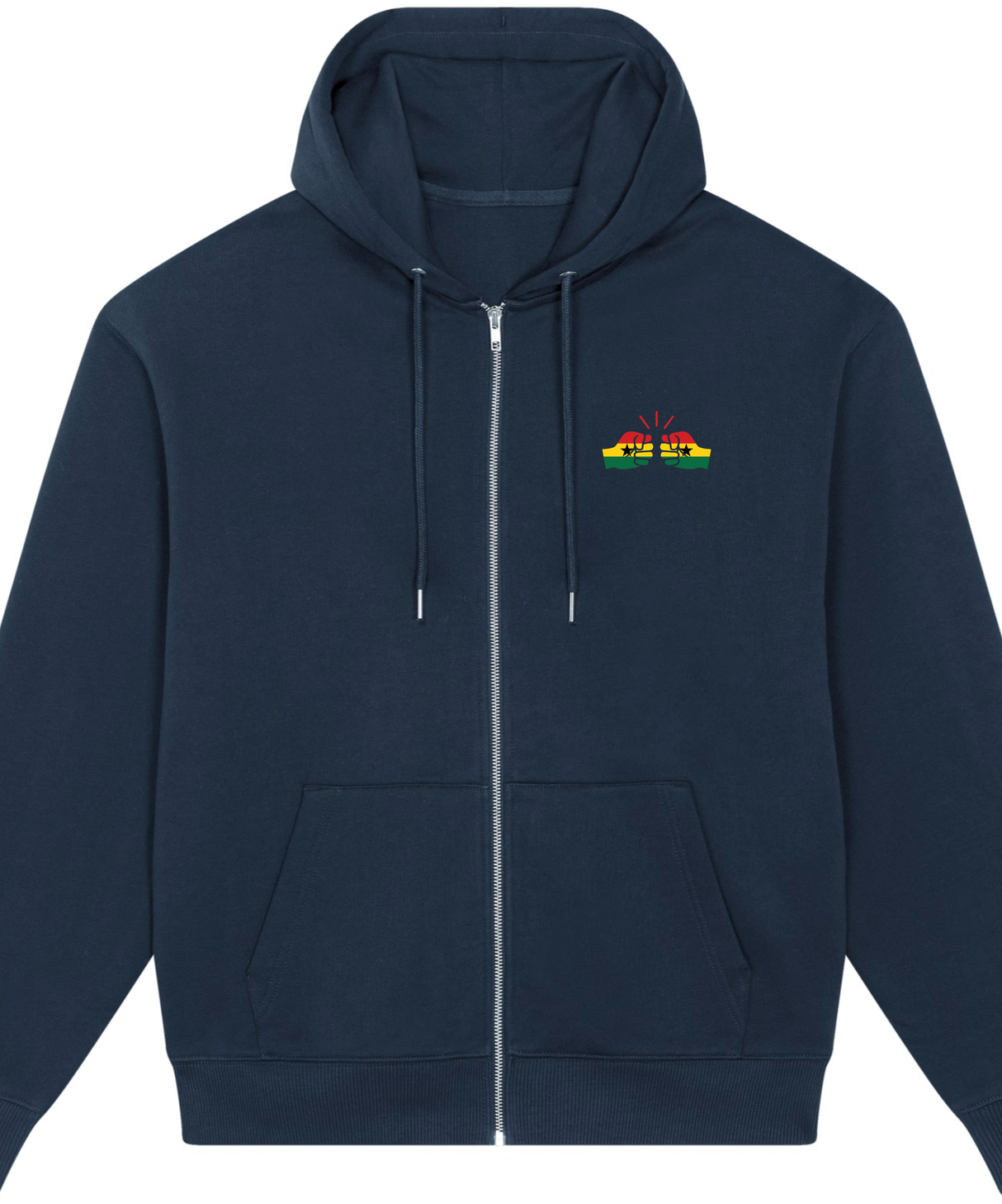 We Run Tings, Ghana, Men's, Badda Patriotic Hoodie, Full-Zip  Relaxed Fit
