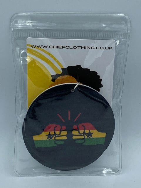 We Run Tings, Ghana, Flat Round Wood Disc Earrings, 6.5cm