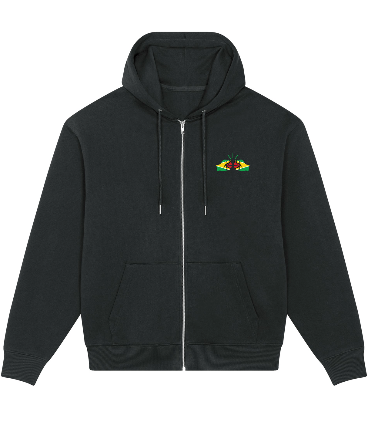 We Run Tings, Guyana, Men's, Badda Patriotic Hoodie, Full-Zip  Relaxed Fit