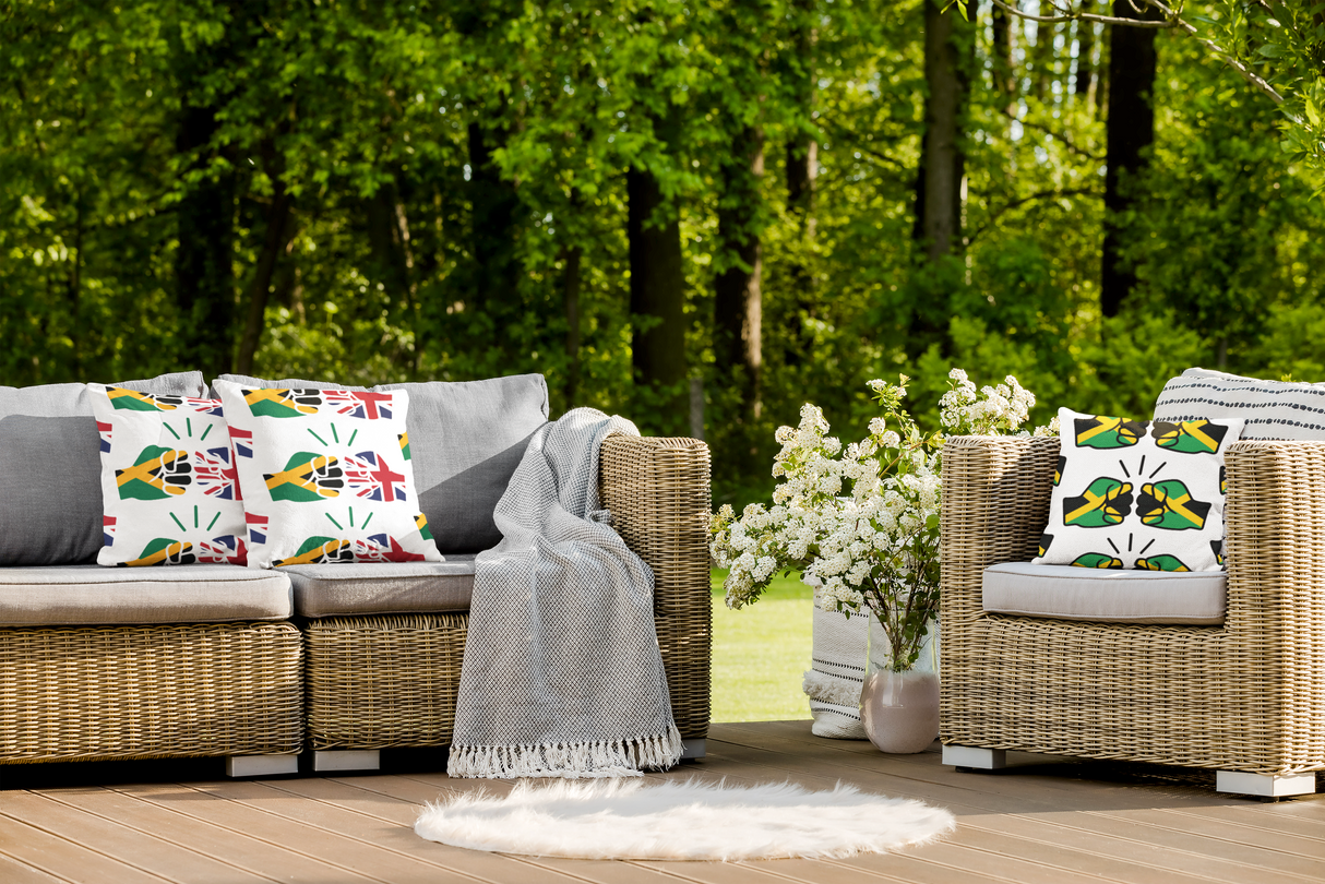 We Run Tings, Jamaica & United Kingdom, Dual Parentage, Throw, Pillow, Cushion, White, 40 x 40cm