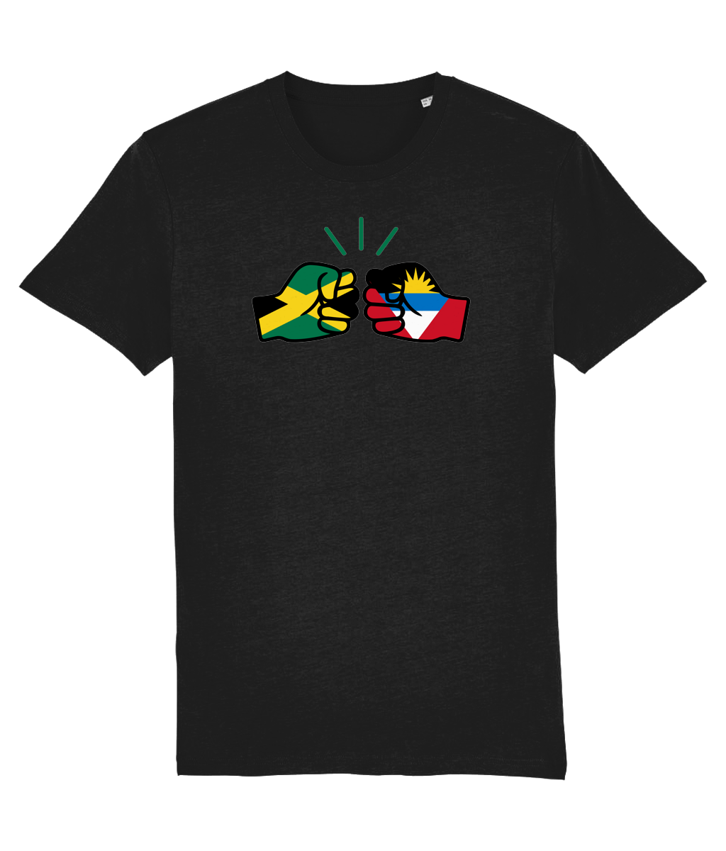 We Run Tings, Jamaica & Antigua, Dual Parentage, Men's, Organic Ring Spun Cotton T-Shirt, Outline