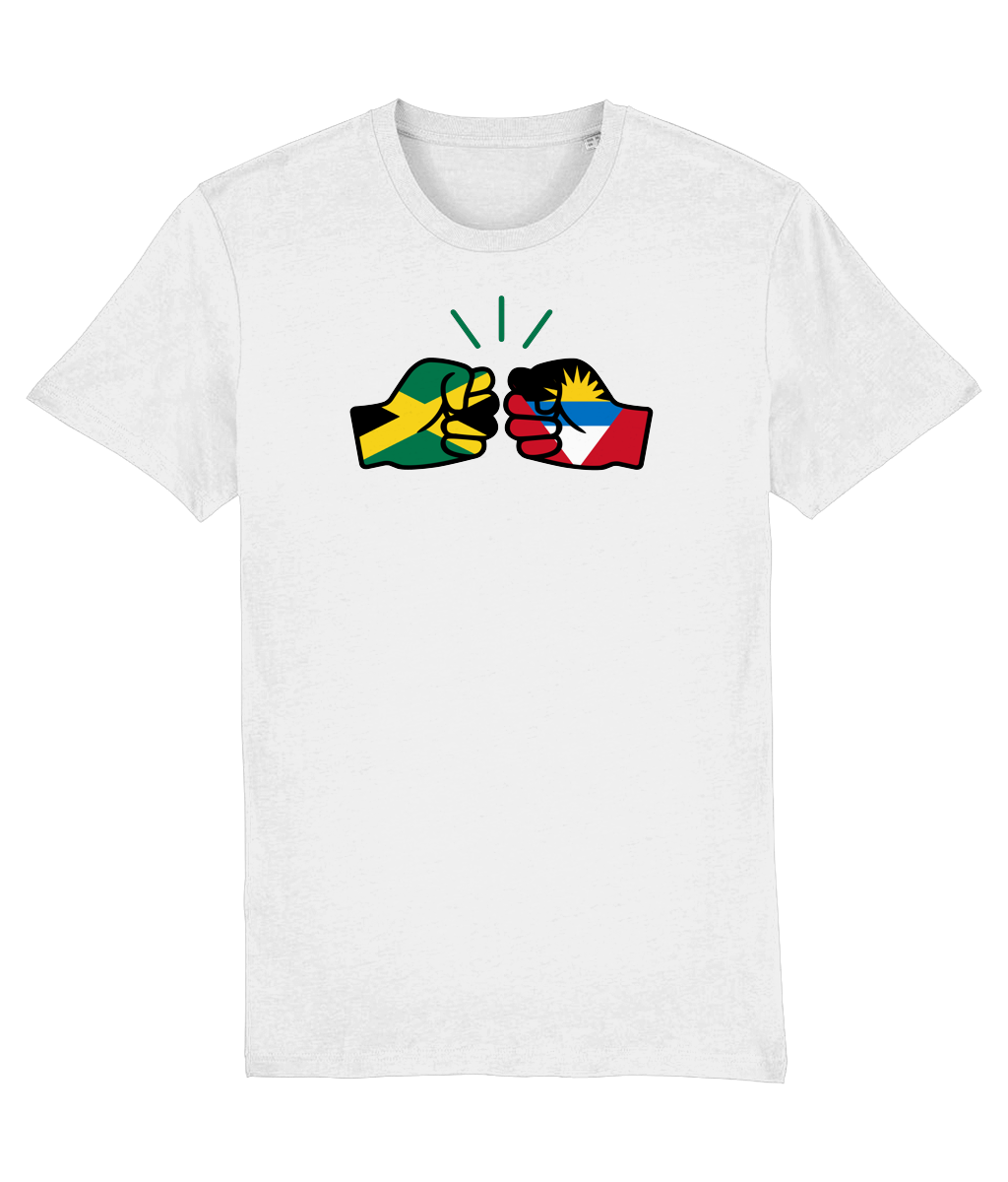 We Run Tings, Jamaica & Antigua, Dual Parentage, Men's, Organic Ring Spun Cotton T-Shirt, Outline