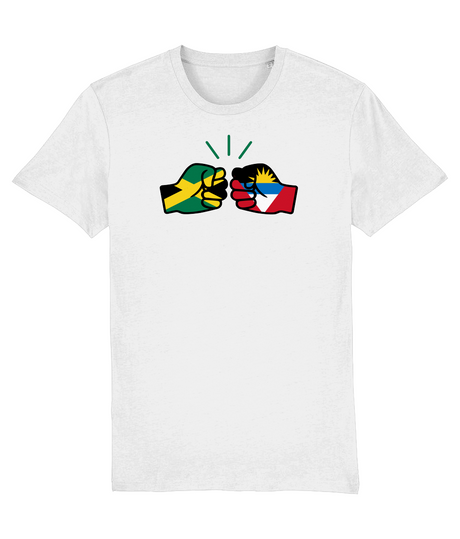 We Run Tings, Jamaica & Antigua, Dual Parentage, Men's, Organic Ring Spun Cotton T-Shirt, Outline