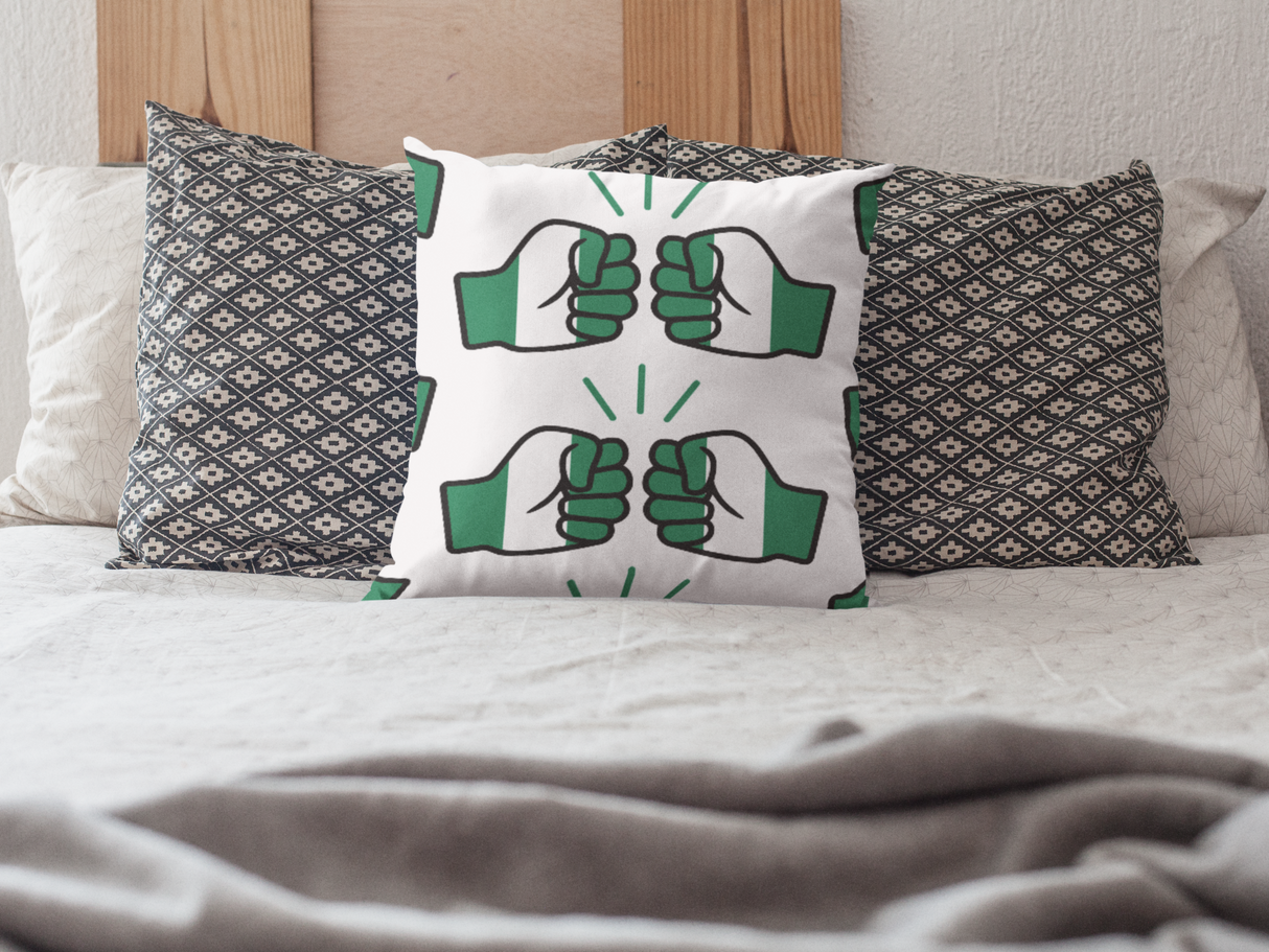 We Run Tings, Nigeria, Throw, Pillow, Cushion, White, 40 x 40cm