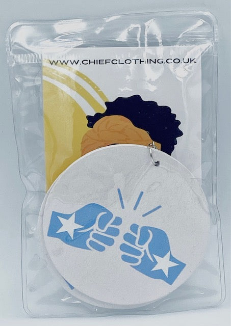 We Run Tings, Somalia, Flat Round Wood Disc Earrings, 6.5cm (White)