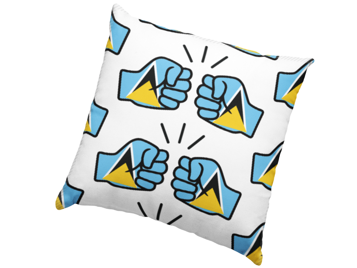 We Run Tings, St. Lucia, Throw, Pillow, Cushion, White, 40 x 40cm