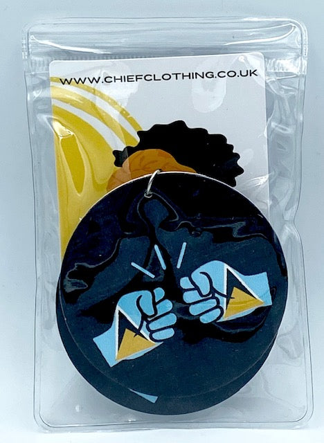 We Run Tings, St. Lucia, Flat Round Wood Disc Earrings, 6.5cm