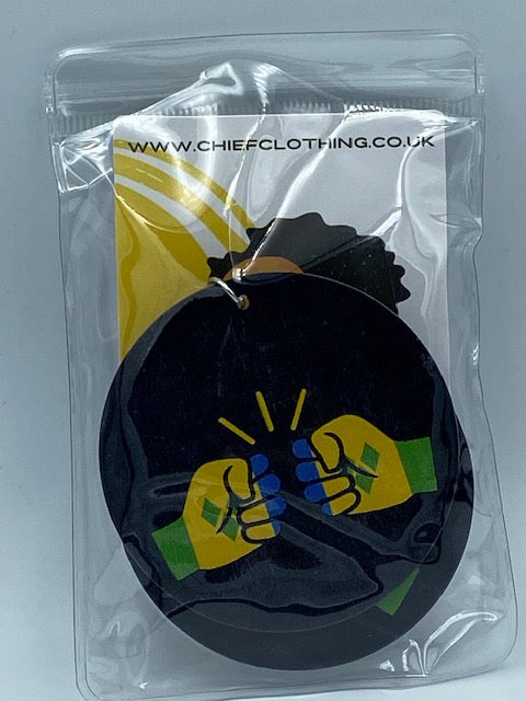 We Run Tings, St. Vincent and the Grenadines, Flat Round Wood Disc Earrings, 6.5cm