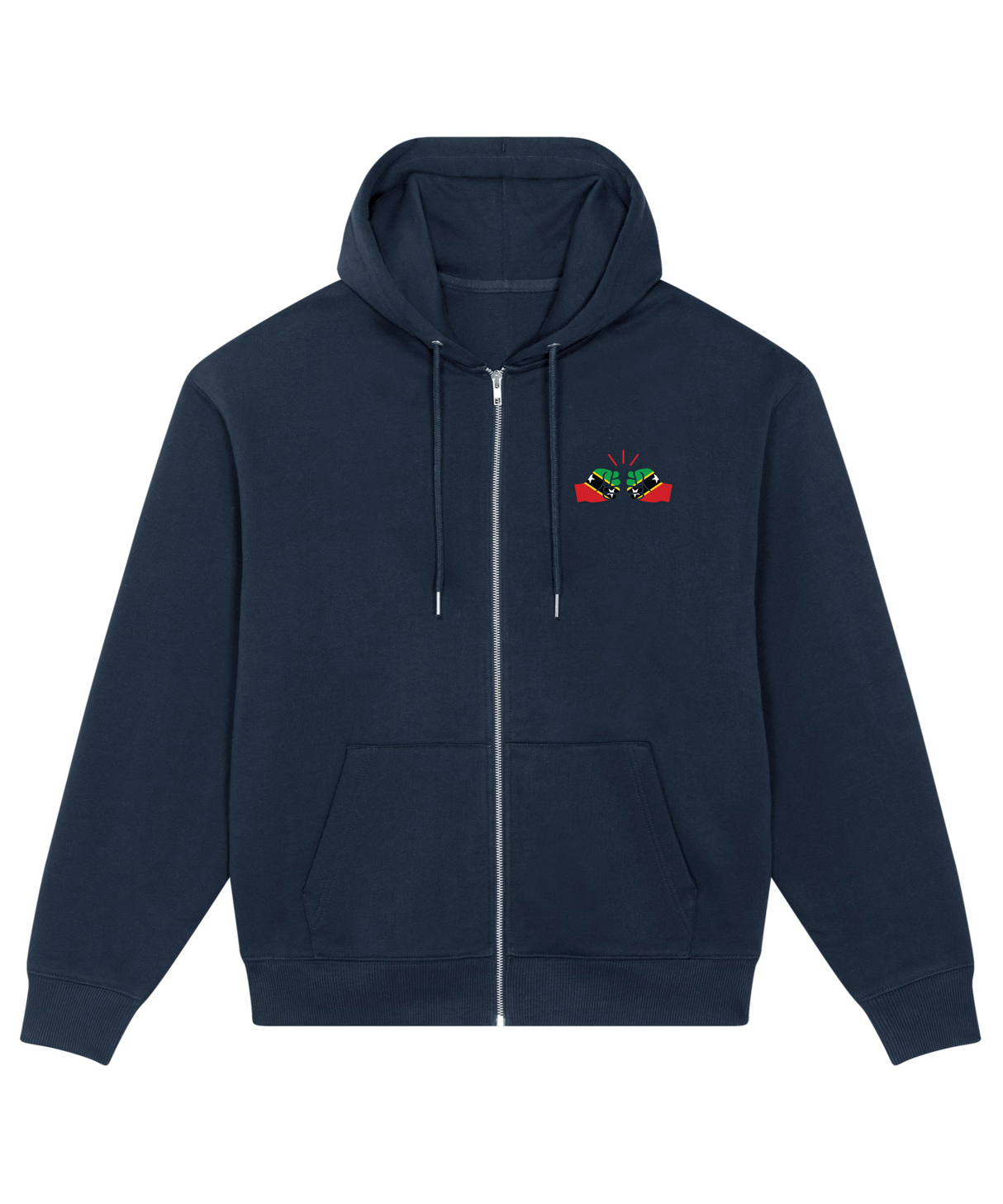 We Run Tings, St. Kitts and Nevis, Men's, Badda Patriotic Hoodie, Full-Zip  Relaxed Fit