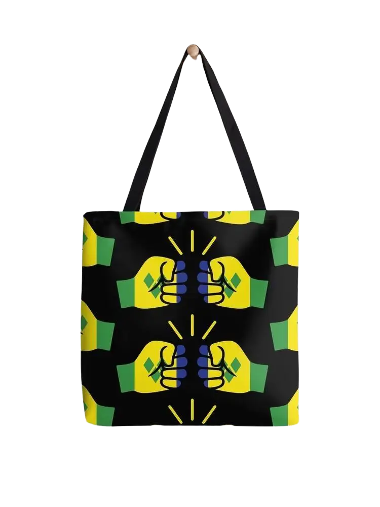 We Run Tings, St. Vincent, All Over Print, Open Top, Tote Bag