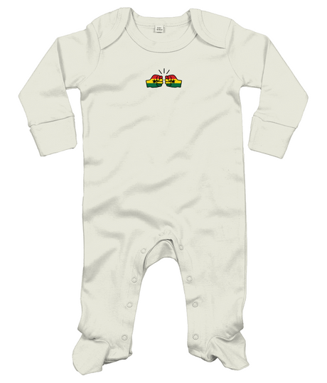 We Run Tings, Ghana, Baby Organic Cotton Unisex Long Sleeve Sleepsuit/Bodysuit/Babygrow, 0-12mths