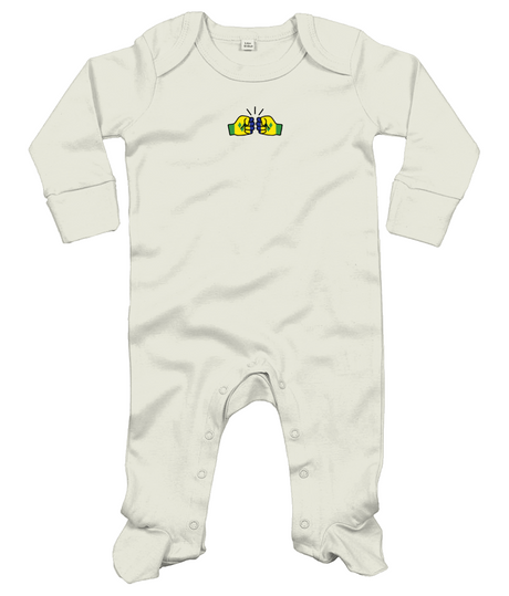 We Run Tings, St. Vincent and the Grenadines, Baby Organic Cotton Unisex Long Sleeve Sleepsuit/Bodysuit/Babygrow, 0-12mths