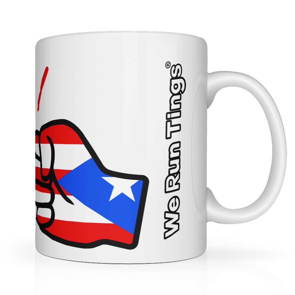 We Run Tings Puerto Rico Mug 11oz Ceramic Glossy White Dishwasher Microwave Safe Easy Grip Handle Perfect Gift for Home Office