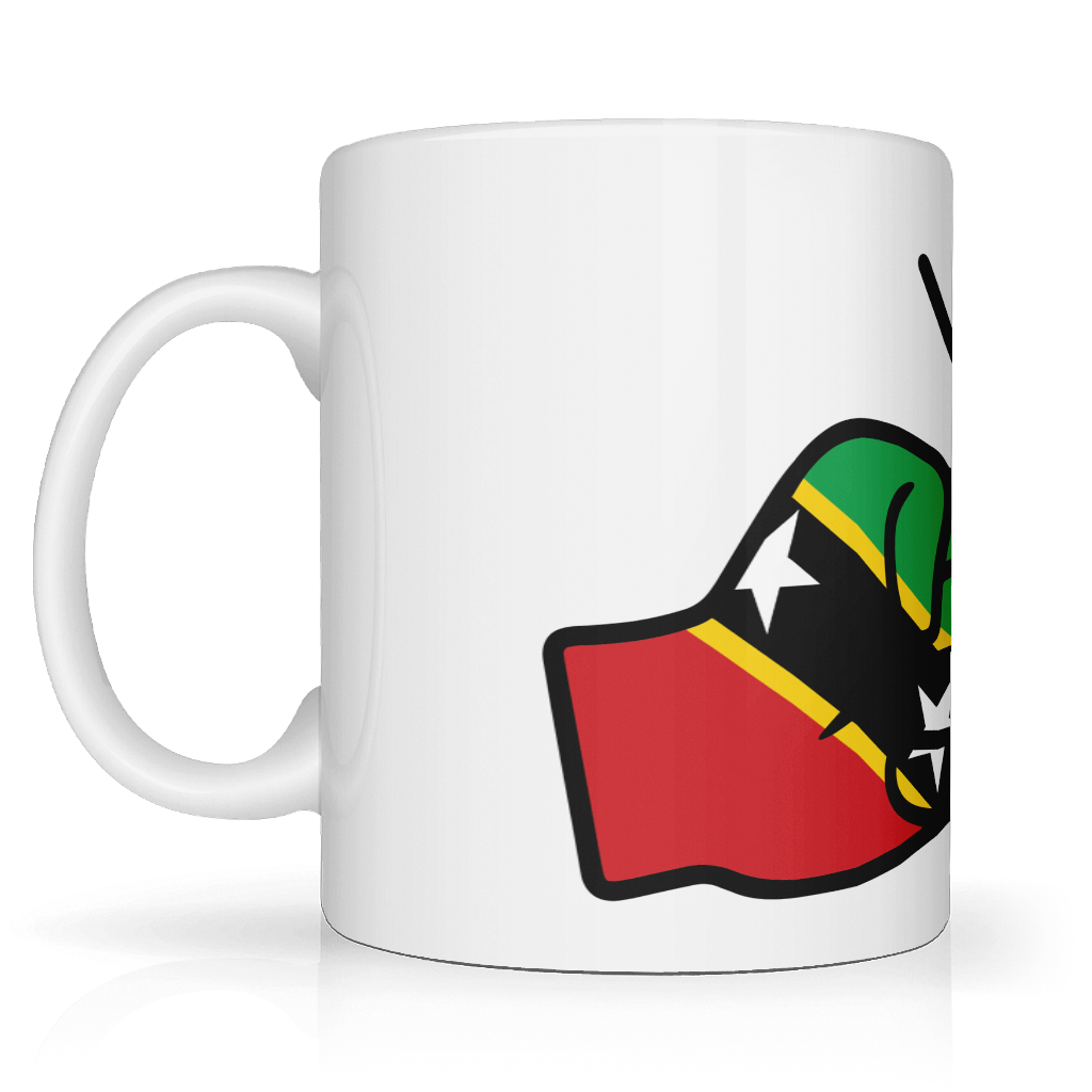 We Run Tings, St Kitts, Kittitians & Nevisians Caribbean Themed, Tea, Coffee Ceramic Mug, Cup, White, 11oz Classic Drinkware Washable Reusable Reuse Drink Tumbler Glossy Birthday Patriotic