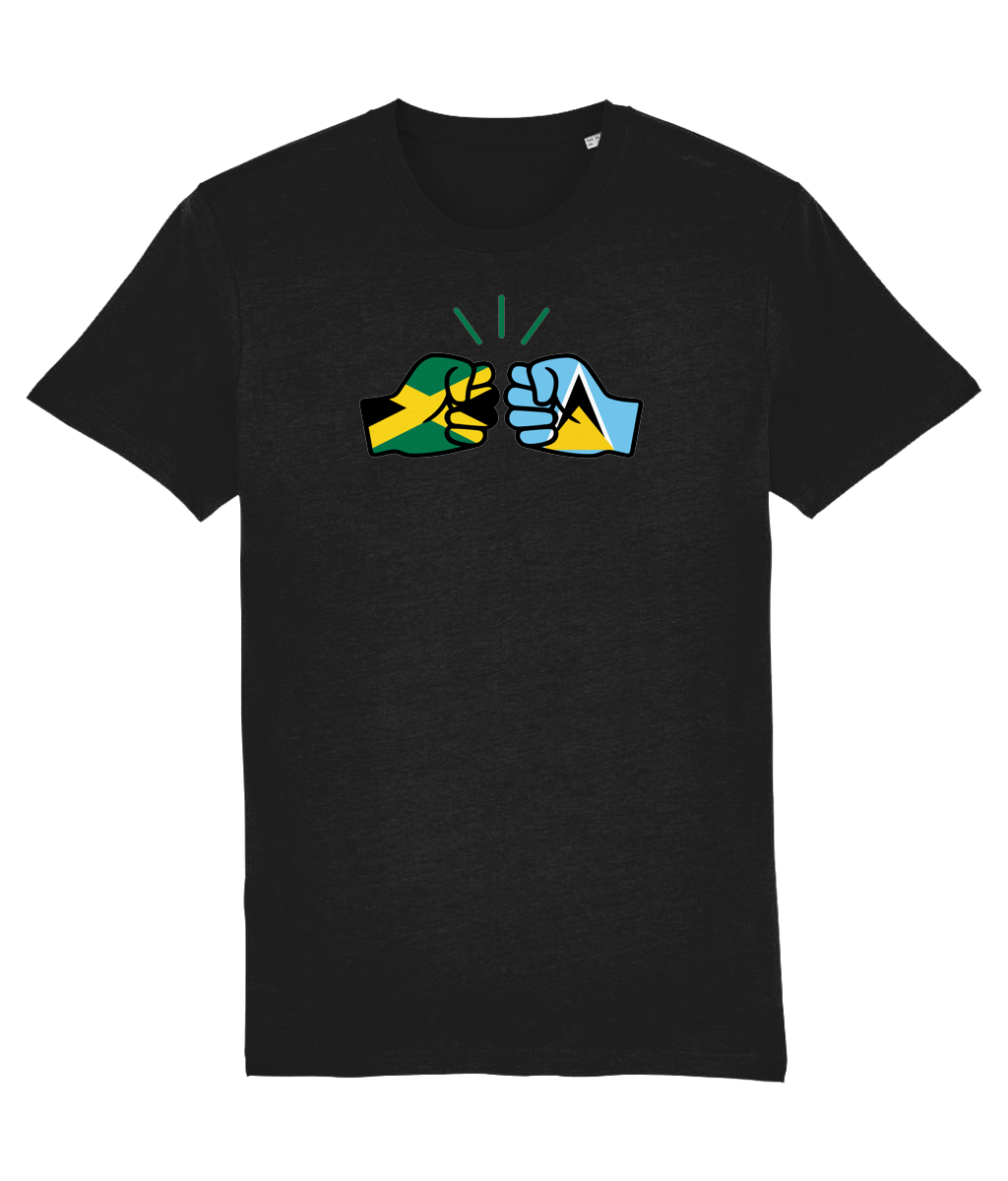 We Run Tings, Jamaica & St. Lucia, Men's, Dual Parentage, Organic Ring Spun Cotton T-Shirt, Outline