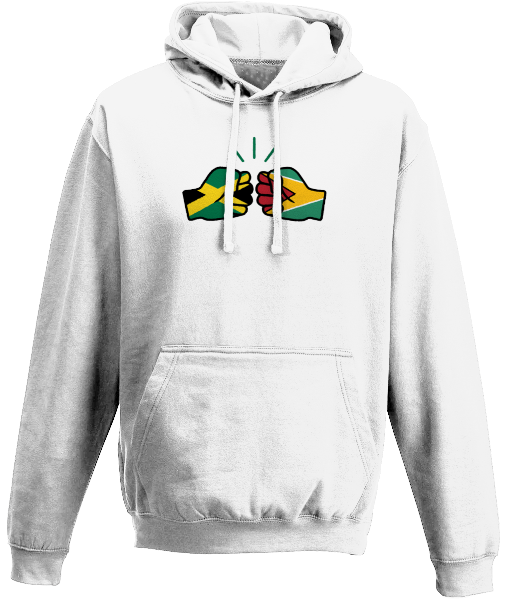 We Run Tings, Jamaica & Guyana, Dual Parentage, Unisex, Pull On Hoodie, Standard, Classic Fit, Green Stripe & Outline