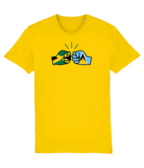 We Run Tings, Jamaica & St. Lucia, Men's, Dual Parentage, Organic Ring Spun Cotton T-Shirt, Outline