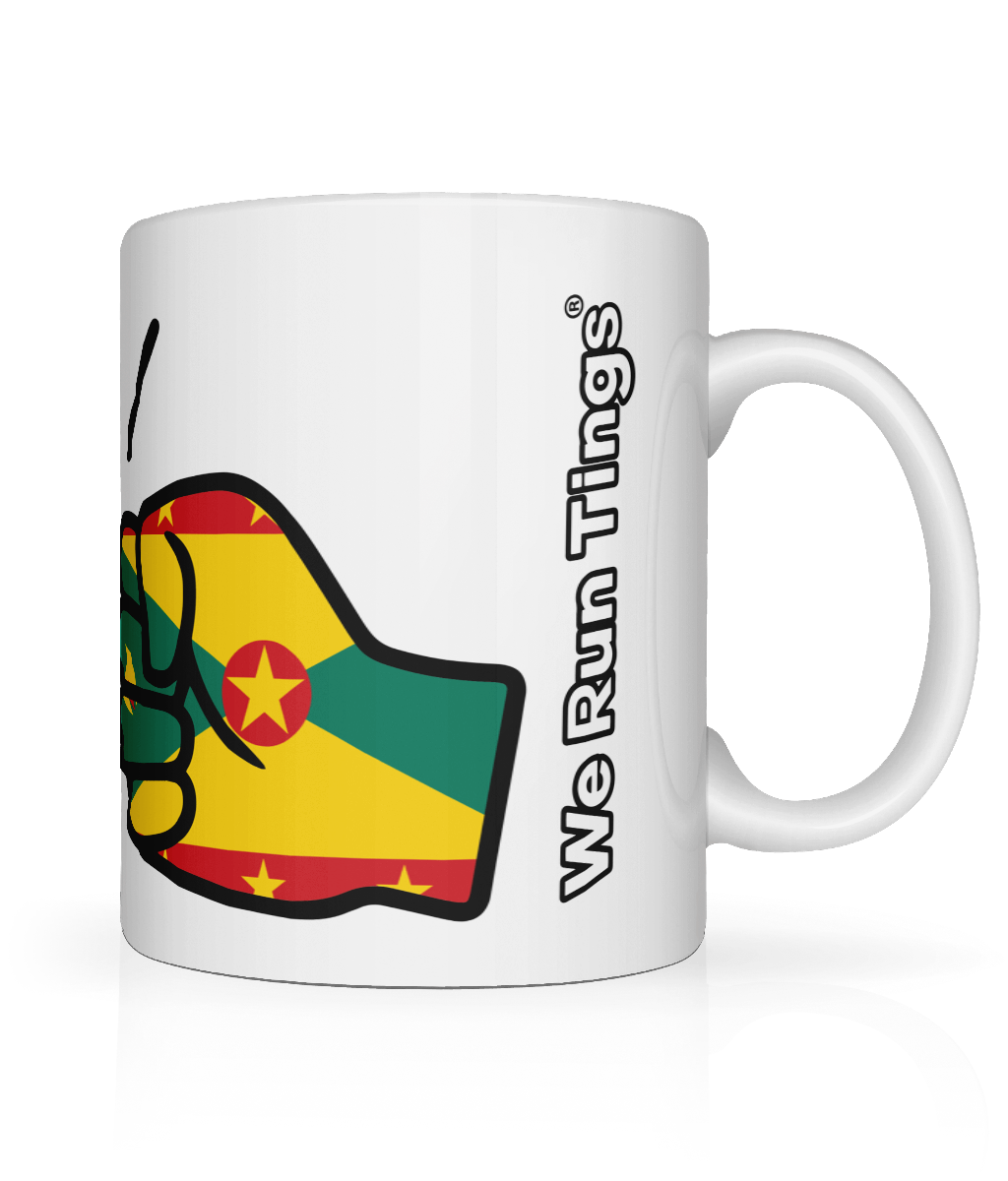 We Run Tings, Grenada, Tea, Coffee Ceramic Mug, Cup, White, 11oz
