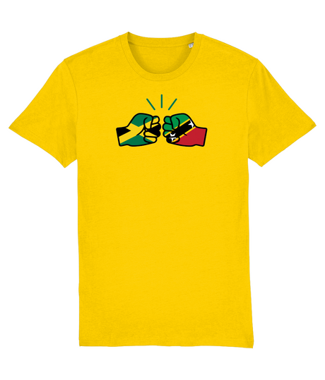 We Run Tings, Jamaica & St. Kitts, Men's, Dual Parentage, Organic Ring Spun Cotton T-Shirt, Outline