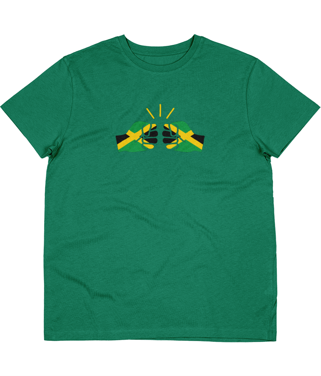 We Run Tings, Jamaica, Men's, Modern Fit, Organic Cotton, Crew Neck T-Shirt (YLW)