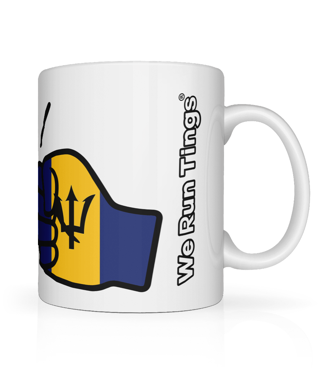 We Run Tings, Barbados, Tea, Coffee Ceramic Mug, Cup, White, 11oz